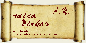 Anica Mirkov vizit kartica